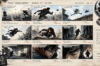 create professional storyboard for animation film and story