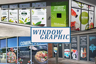 design shop front, storefront, window graphics or vinyl stickers