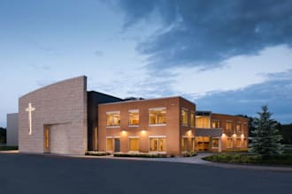 church exterior architectural design 3d visualization and rendering