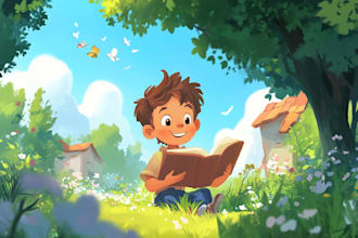 do custom children story book illustration