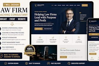 setup law firm coaching consultant podcast event page typedream website design
