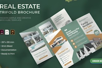 design modern real estate brochure design, bi fold, trifold property brochure