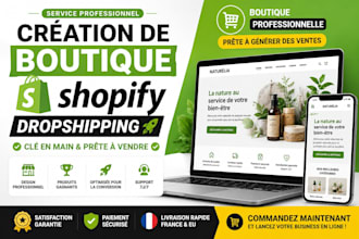 creer une boutique shopify professionnelle en francais prete a vendre