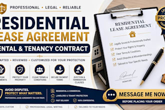 draft and review customized residential lease, rental and tenancy agreements