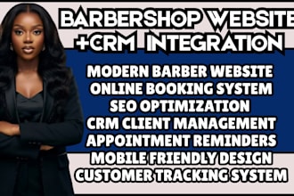 design barbershop website salon website hair salon website and CRM integration