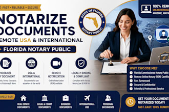 notarize documents remote USA and international florida notary public