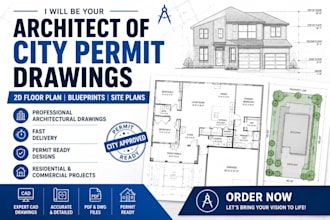 architect of city permit drawings, 2d floor plan, blueprints