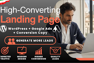 a wordpress landing page with conversion copy for google ads