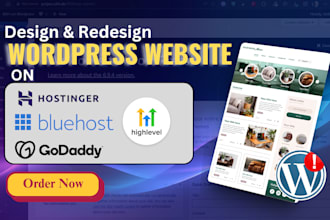 design wordpress website on hostinger, bluehost, godaddy, siteground