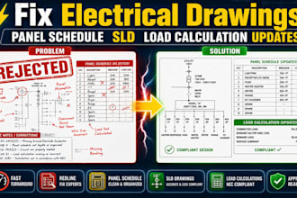 fix electrical drawings panel schedule sld load calculation nec revisions update