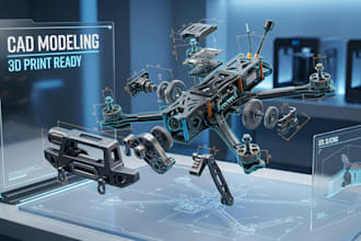 create precise cad models for cars, trucks, drones, gadgets stl for 3d printing