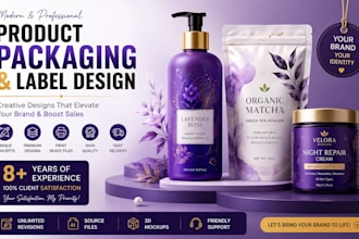 modern product packaging and label design