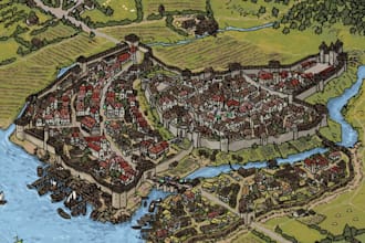 draw fantasy map illustration rpg dnd city map battle map board game book map