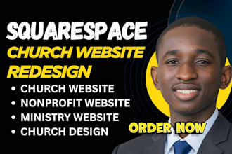 design a modern squarespace church website for ministries and nonprofits