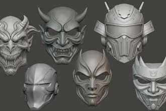 design 3d mask helmet wearable cosplay armor 3d custom mask for 3d printing