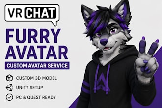 create furry vrchat avatar anime vrc avatar vtuber model nsfw 3d character vroid