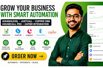 do gohighlevel automation justcall copper CRM housecall pro zapier integration