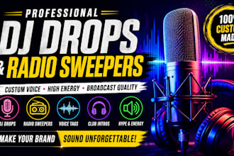 create professional dj drops radio sweepers and hype intros