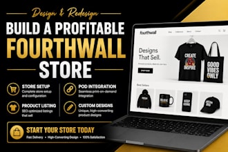 setup fourthwall shop, fourth wall website design, fourthwall merch store