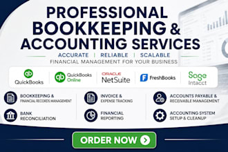 manage your quickbooks, netsuite, freshbooks and sage intacct bookkeeping