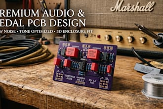 design low noise pcb and schematics for audio amplifiers and guitar pedals