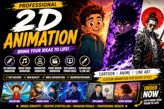 2d animated music video short film book intro 2d cartoon animation game trailer