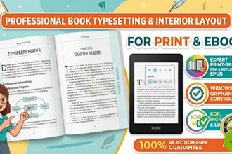 do book typesetting and interior layout for print and ebook