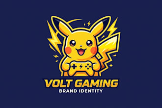 design a cute electric mascot logo for your gaming or brand identity