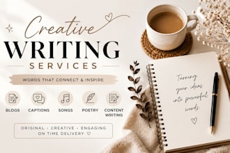 write creative content blogs captions songs and poetry