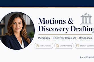 draft litigation motions, pleadings, and discovery for US law firms US attorney