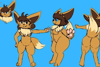 design custom plush reference sheet tech pack stuffed animal toy and ych concept