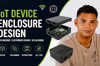 iot device enclosure design, electronics casing, pcb housing, 3d cad model stl