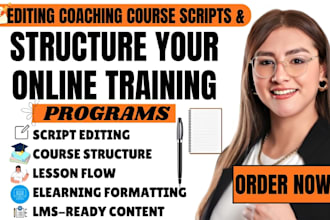 edit coaching course scripts and structure online training programs