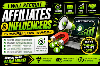 recruit affiliates and influencers for your affiliate marketing program