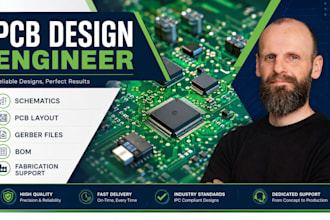 design pcb circuit, pcb design, pcb schematic, fabrication gerber and bom