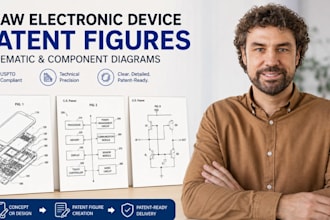 draw electronic device patent figures schematic and component diagrams
