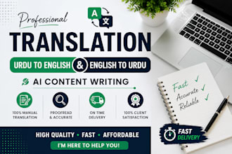 do ai content writing and urdu to english transltion