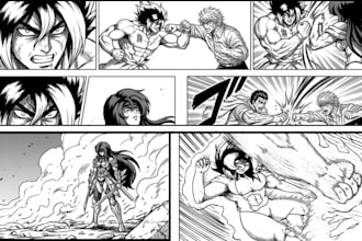 draw manga art anime manga character and manga illustration as your manga artist