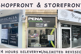 design window graphic, shop front and store front design