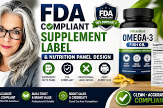 create fda compliant supplement facts label and nutrition panel