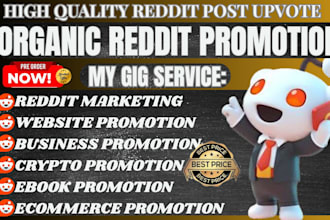 do reddit seo post for saas app ecommerce business ai website book promotion