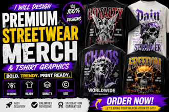 create bold rapper music and concert merch graphics