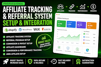 setup affiliate tracking and referral system for shopify, wordpress, wix, awin