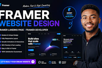 create modern framer website design framer landing page framer developer