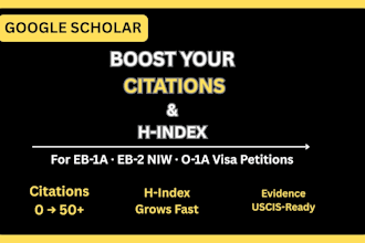 increase google scholar citations and h index for eb1a niw visa petition