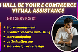 be virtual assistant, store manager for your ecommerce store