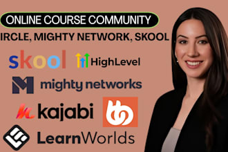setup skool, circle, mighty networks and kajabi community professionally