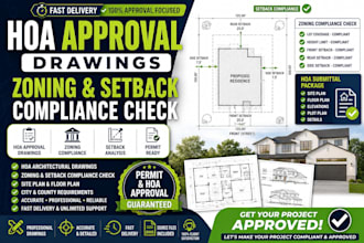 create hoa approval drawings and zoning setback compliance check