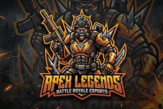 design a bold battle royale mascot gaming logo for your esports brand