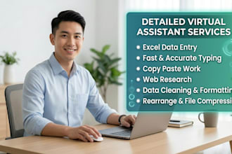 do excel data entry, typing, copy paste and web research